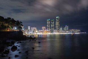 View on Haeundae Beach from Dongbaek Island