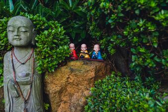 Colorful Buddhas in Haedong Yonggungsa Temple