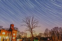Startrails over Bialkow palace