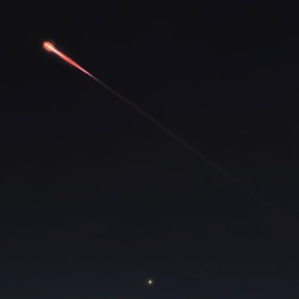 SpaceX Falcon 9 launch with Venus from Goleta, California
