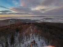 Ślęża sunrise from above 1