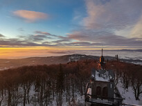 Ślęża sunrise from above 2